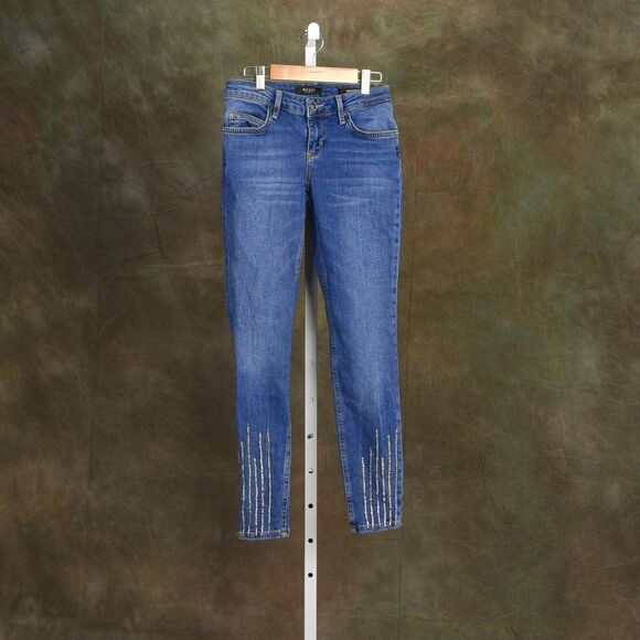 ​Guess Marilyn Skinny Low Rhinestone Ankle Jeans Denim Size 27 - Picture 1 of 4
